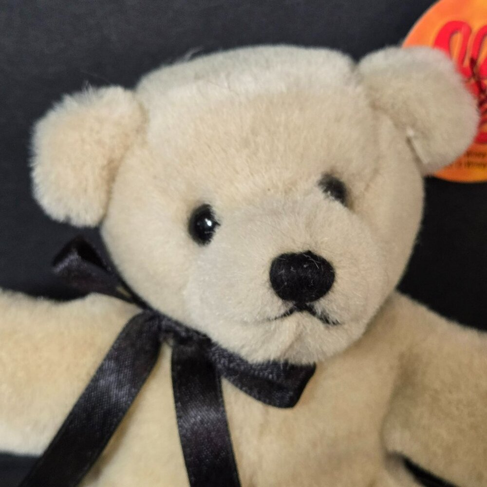 Vtg 1999 Signed Sally Winey Bears Signed Mai Tai Teddy Bear Beige Black Ribbon - Picture 3 of 8